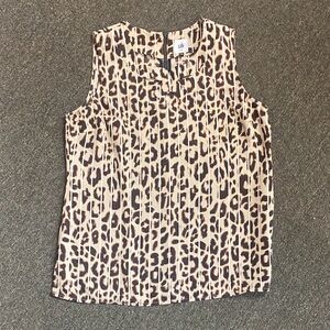 CAbi Animal Print Sleeveless Blouse